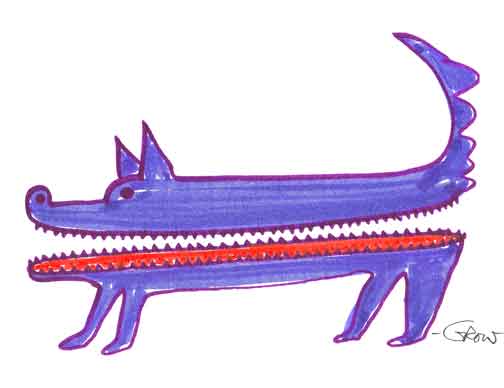 Drawing: Dog that is all mouth
